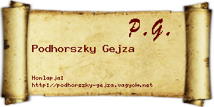 Podhorszky Gejza névjegykártya